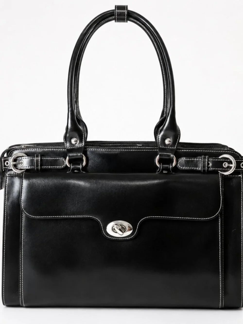 McKlein Leather Laptop Briefcase Black Women's 15